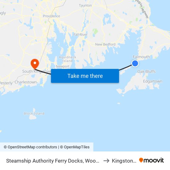 Steamship Authority Ferry Docks, Woods Hole to Kingston, RI map