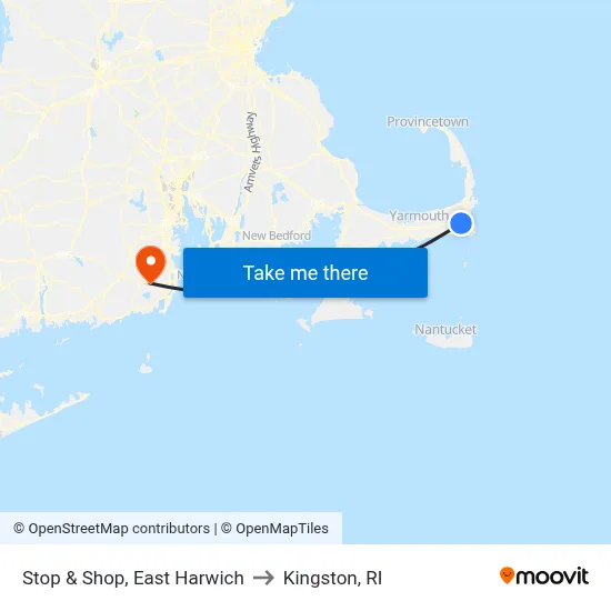 Stop & Shop, East Harwich to Kingston, RI map