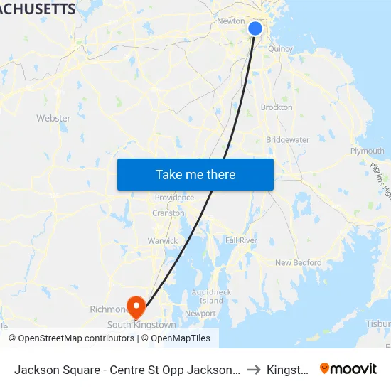 Jackson Square - Centre St Opp Jackson Square Busway to Kingston, RI map