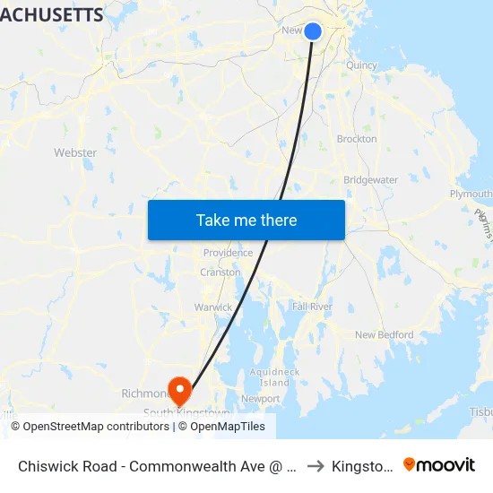 Chiswick Road - Commonwealth Ave @ Chiswick Rd to Kingston, RI map