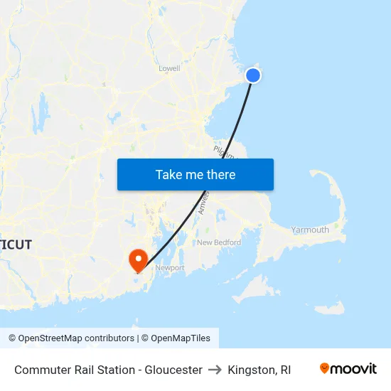 Commuter Rail Station - Gloucester to Kingston, RI map