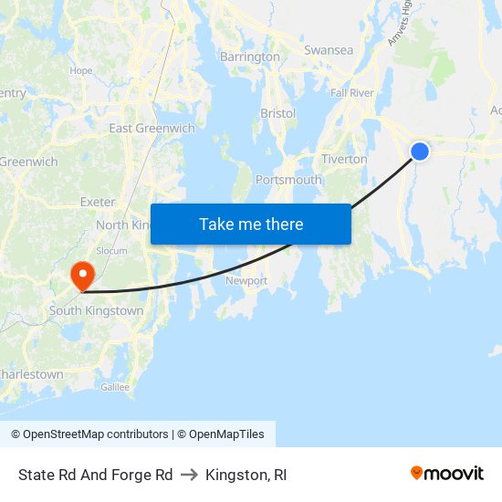 State Rd And Forge Rd to Kingston, RI map