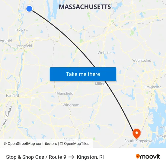 Stop & Shop Gas / Route 9 to Kingston, RI map