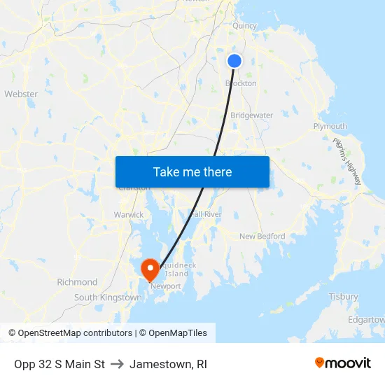 Opp 32 S Main St to Jamestown, RI map