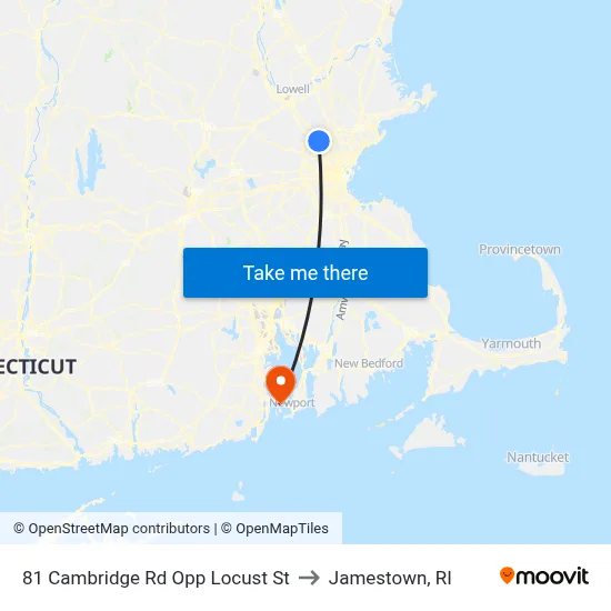 81 Cambridge Rd Opp Locust St to Jamestown, RI map