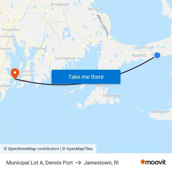 Municipal Lot A, Dennis Port to Jamestown, RI map