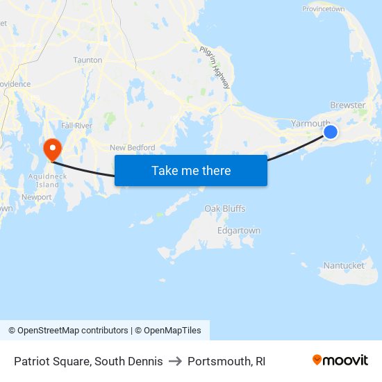 Patriot Square, South Dennis to Portsmouth, RI map