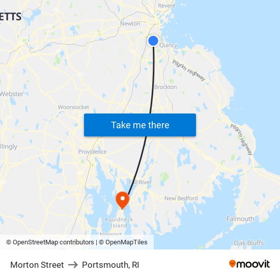 Morton Street to Portsmouth, RI map