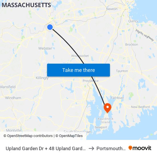 Upland Garden Dr at 48 Upland Garden to Portsmouth, RI map