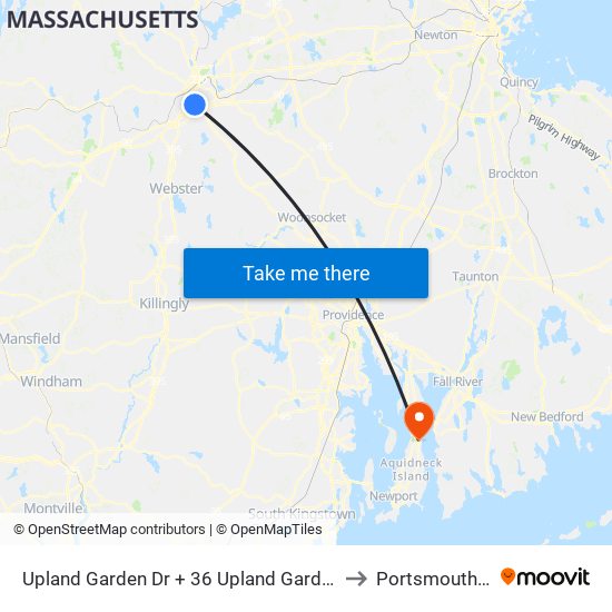 Upland Garden Dr at 36 Upland Garden to Portsmouth, RI map