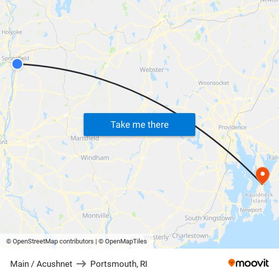 Main / Acushnet to Portsmouth, RI map