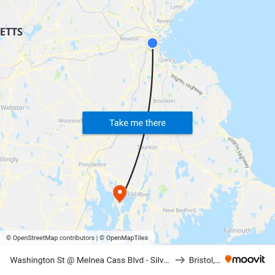Washington St @ Melnea Cass Blvd - Silver Line to Bristol, RI map
