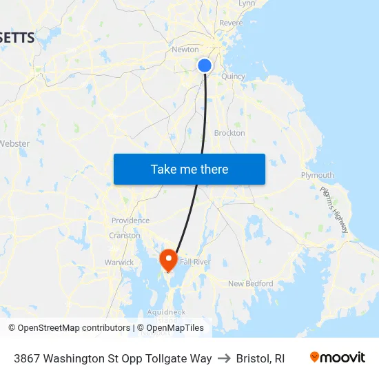 3867 Washington St Opp Tollgate Way to Bristol, RI map