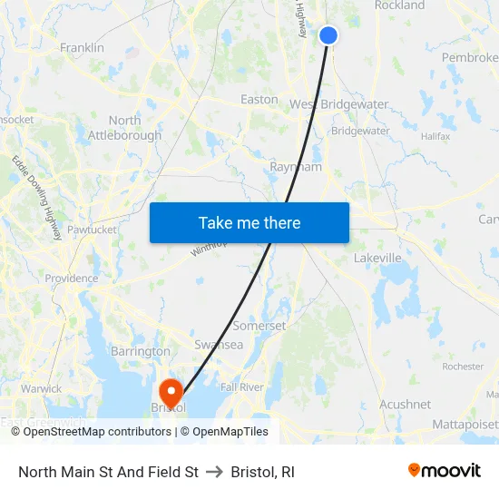 North Main St And Field St to Bristol, RI map
