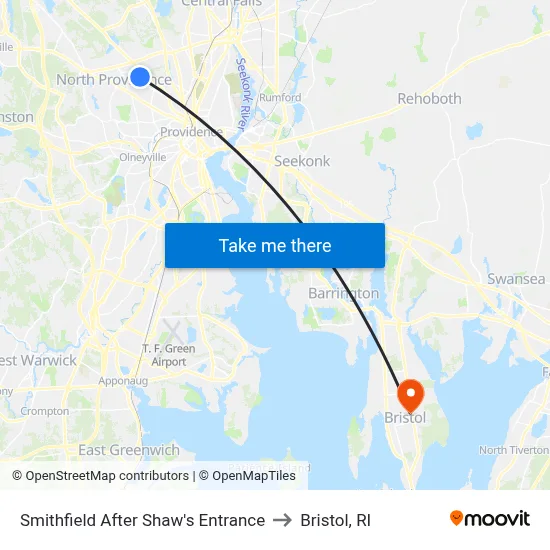 Smithfield After Shaw's Entrance to Bristol, RI map