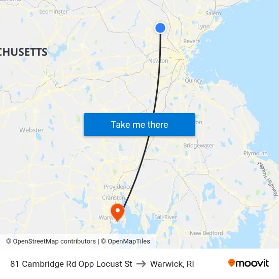 81 Cambridge Rd Opp Locust St to Warwick, RI map