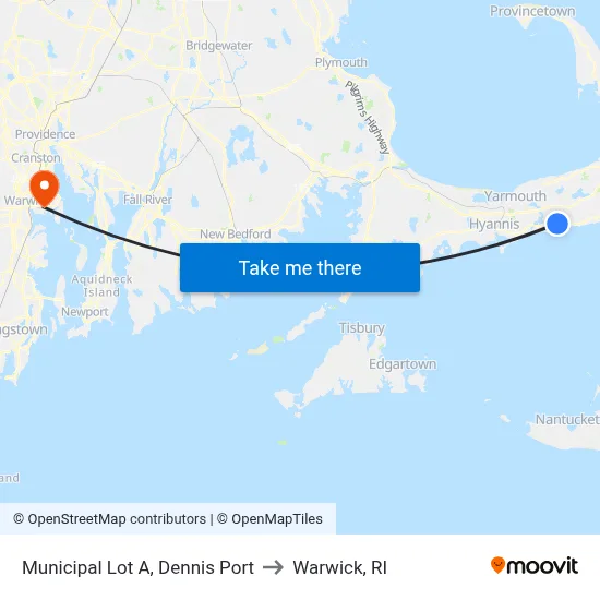 Municipal Lot A, Dennis Port to Warwick, RI map