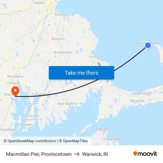 Macmillan Pier, Provincetown to Warwick, RI map