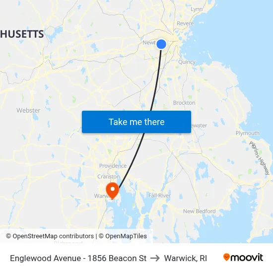 Englewood Avenue - 1856 Beacon St to Warwick, RI map