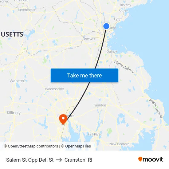 Salem St Opp Dell St to Cranston, RI map