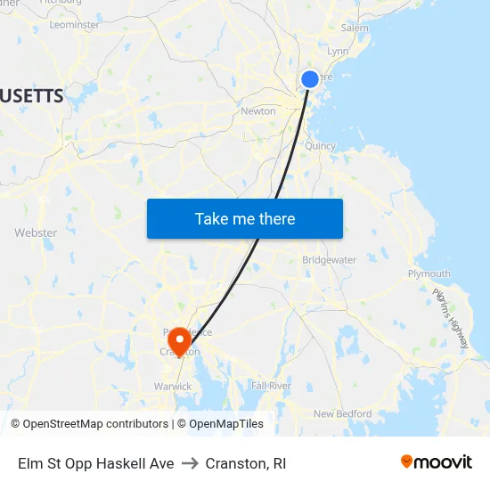 Elm St Opp Haskell Ave to Cranston, RI map