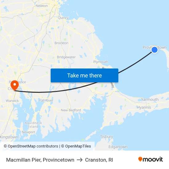 Macmillan Pier, Provincetown to Cranston, RI map