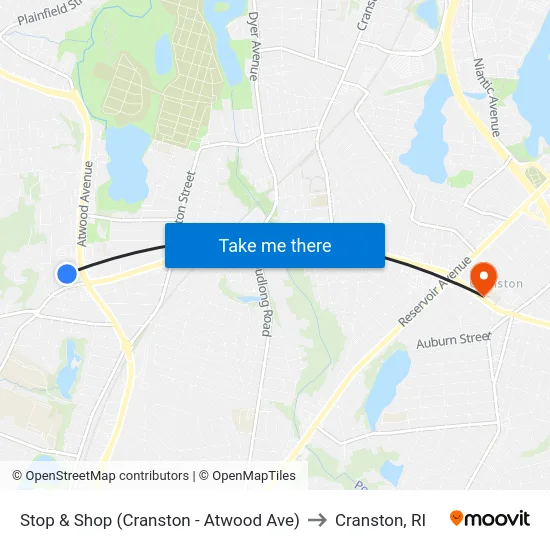 Stop & Shop (Cranston - Atwood Ave) to Cranston, RI map