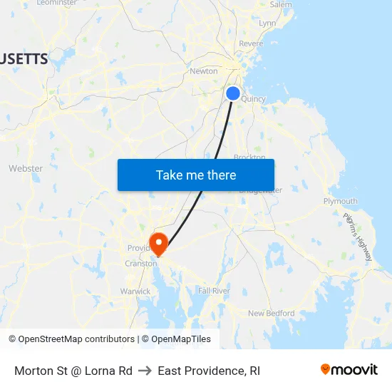 Morton St @ Lorna Rd to East Providence, RI map
