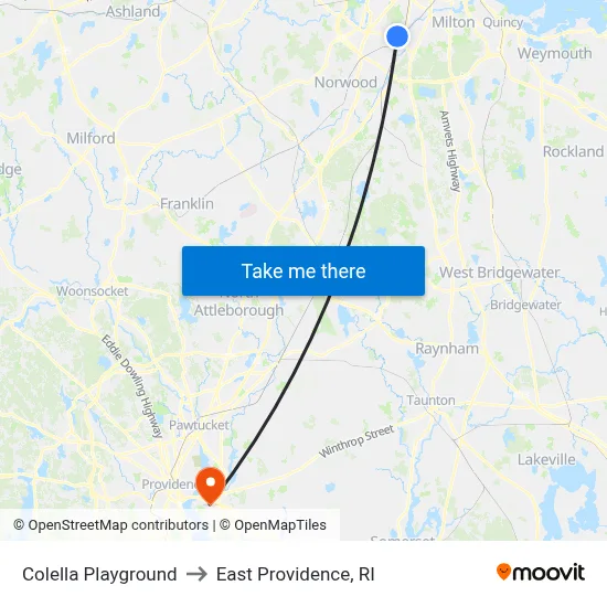 Colella Playground to East Providence, RI map