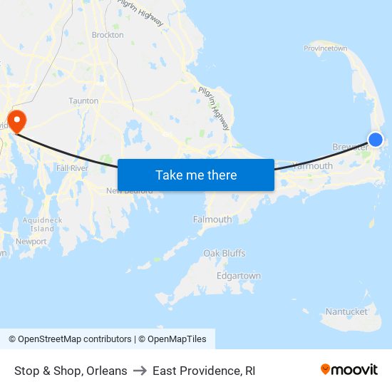 Stop & Shop, Orleans to East Providence, RI map