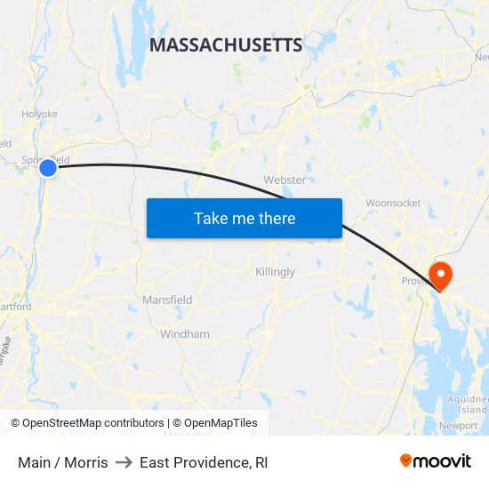 Main / Morris to East Providence, RI map