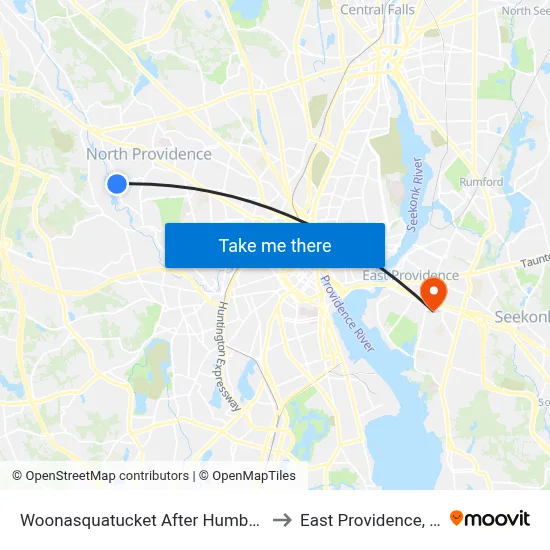 Woonasquatucket After Humbert to East Providence, RI map