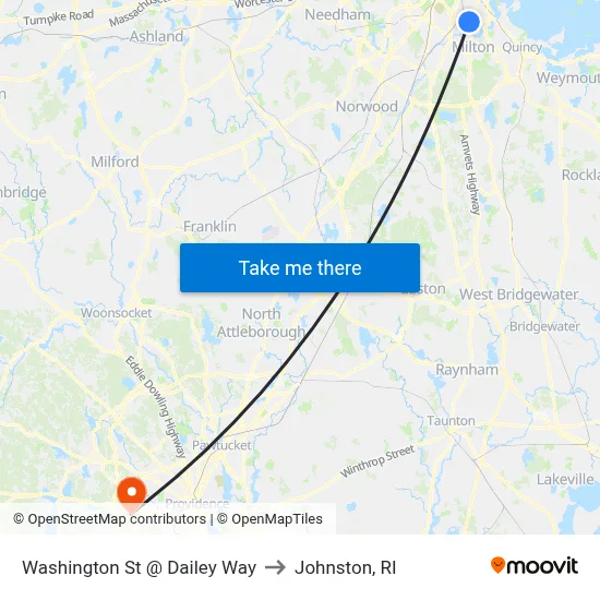 Washington St @ Dailey Way to Johnston, RI map