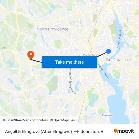 Angell & Elmgrove (After Elmgrove) to Johnston, RI map