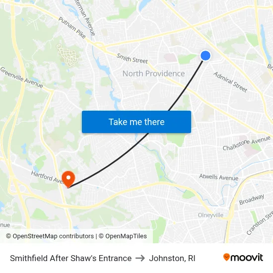 Smithfield After Shaw's Entrance to Johnston, RI map