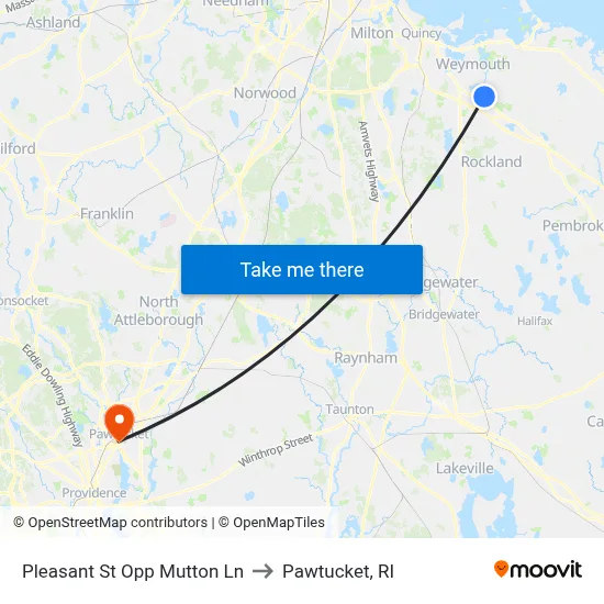 Pleasant St Opp Mutton Ln to Pawtucket, RI map
