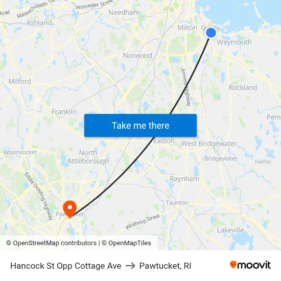 Hancock St Opp Cottage Ave to Pawtucket, RI map