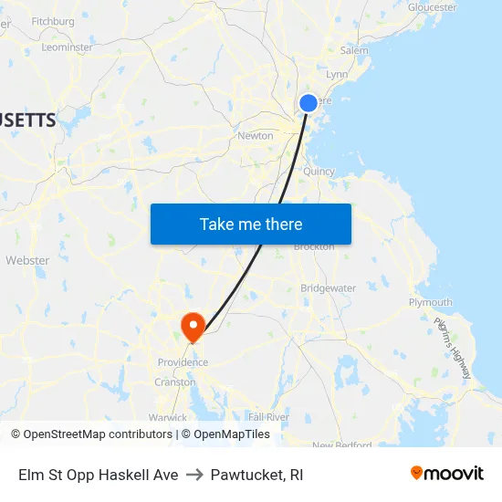 Elm St Opp Haskell Ave to Pawtucket, RI map