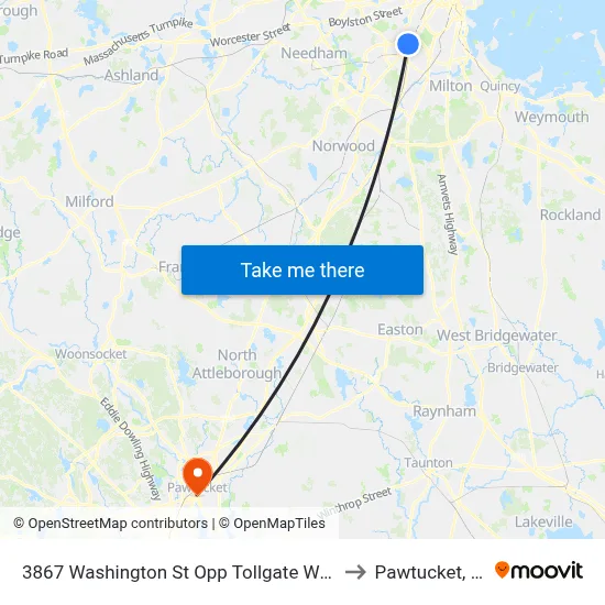 3867 Washington St Opp Tollgate Way to Pawtucket, RI map