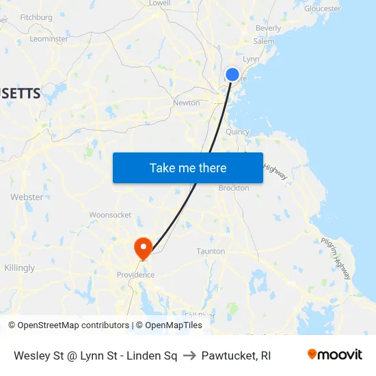 Wesley St @ Lynn St - Linden Sq to Pawtucket, RI map