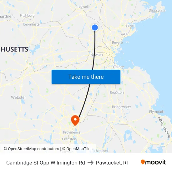 Cambridge St Opp Wilmington Rd to Pawtucket, RI map