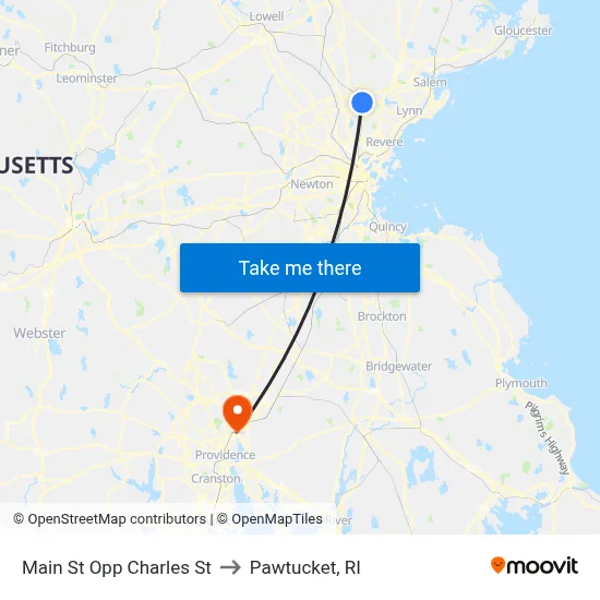Main St Opp Charles St to Pawtucket, RI map