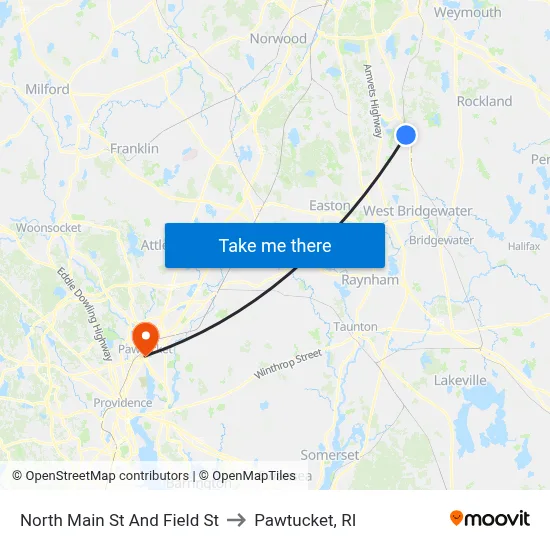 North Main St And Field St to Pawtucket, RI map
