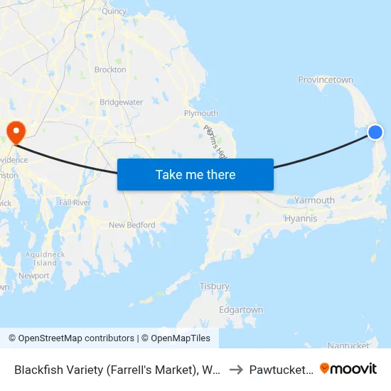 Blackfish Variety (Farrell's Market), Wellfleet to Pawtucket, RI map