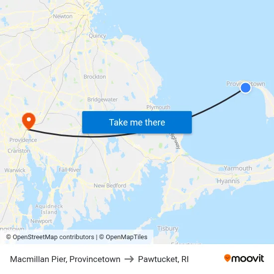 Macmillan Pier, Provincetown to Pawtucket, RI map