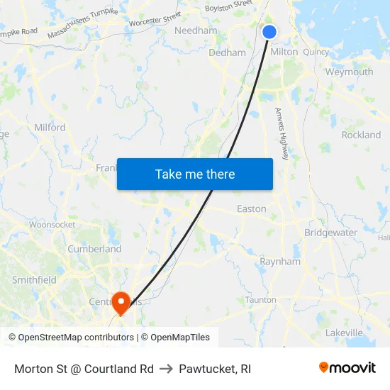 Morton St @ Courtland Rd to Pawtucket, RI map