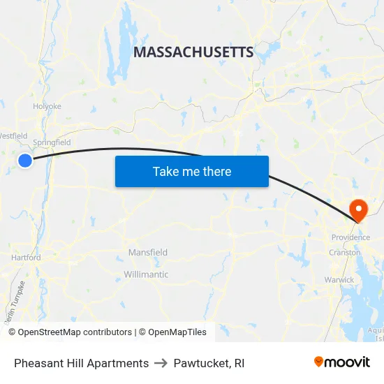 Pheasant Hill Apartments to Pawtucket, RI map