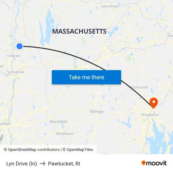 Lyn Drive (In) to Pawtucket, RI map