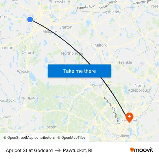 Apricot St at Goddard to Pawtucket, RI map