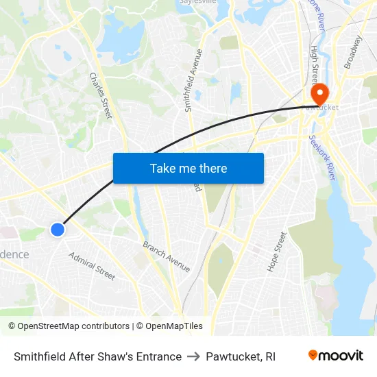Smithfield After Shaw's Entrance to Pawtucket, RI map